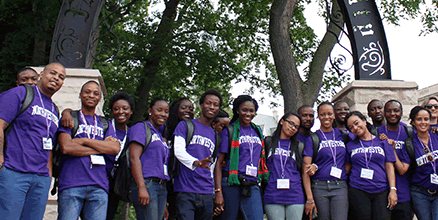 Mandela Washington Fellows in a group photo